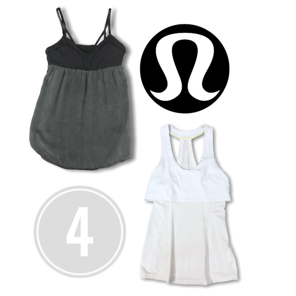lululemon athletica Tops - Lululemon BUNDLE of 2 Tanks Black White Layered 4